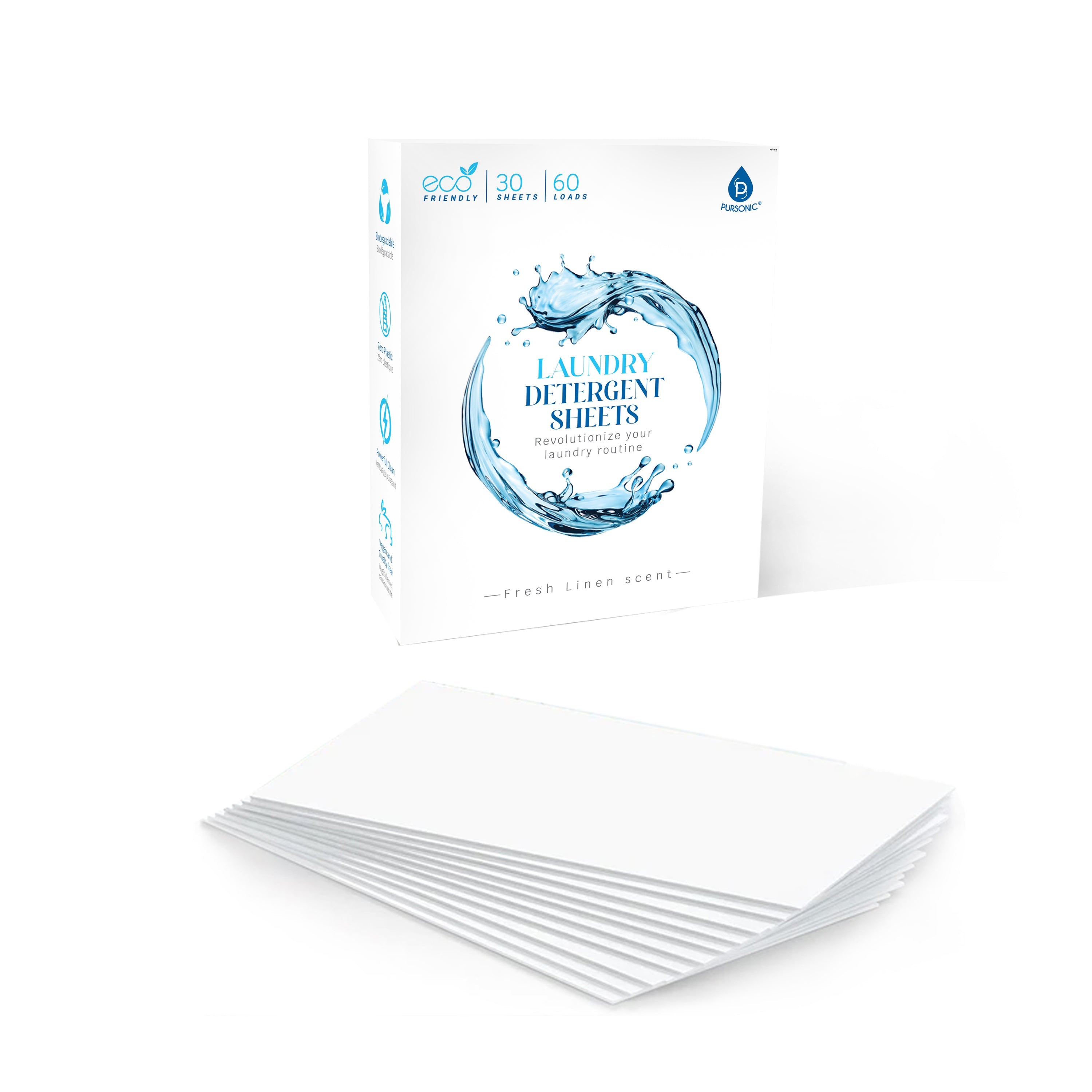 Natural Laundry Detergent Sheets, Eco Friendly– Fresh Linen Scent-0